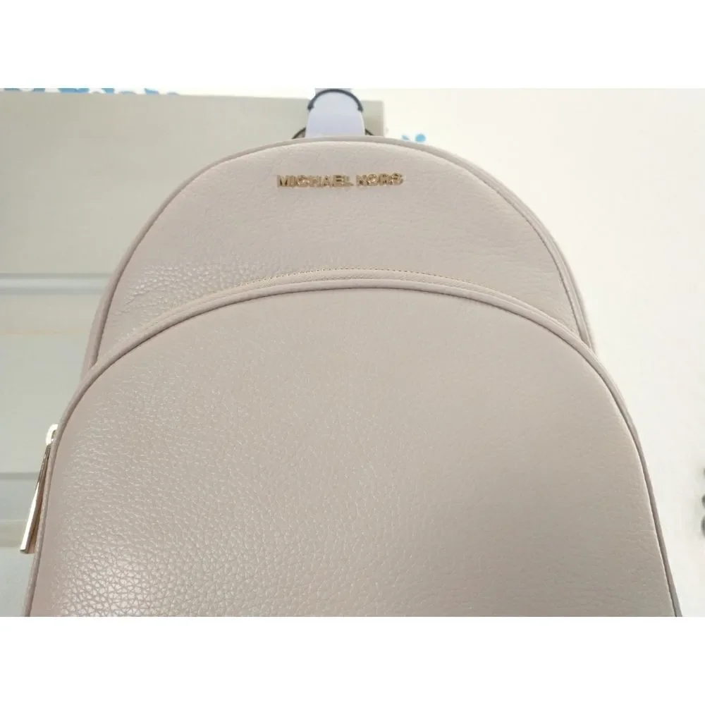 New! MICHAEL KORS Abbey Medium Pebbled Leather Backpack Soft Pink